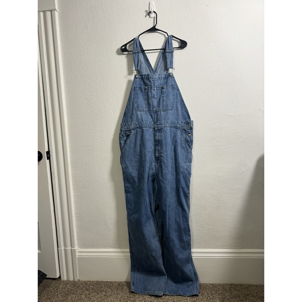 Craftsman Denim Overalls‎ 38x32 Classic Adjustable Straps Pockets Work Farm VTG